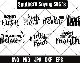 Southern Sayings SVG Bundle, Sarcastic Quotes (Digital Download)