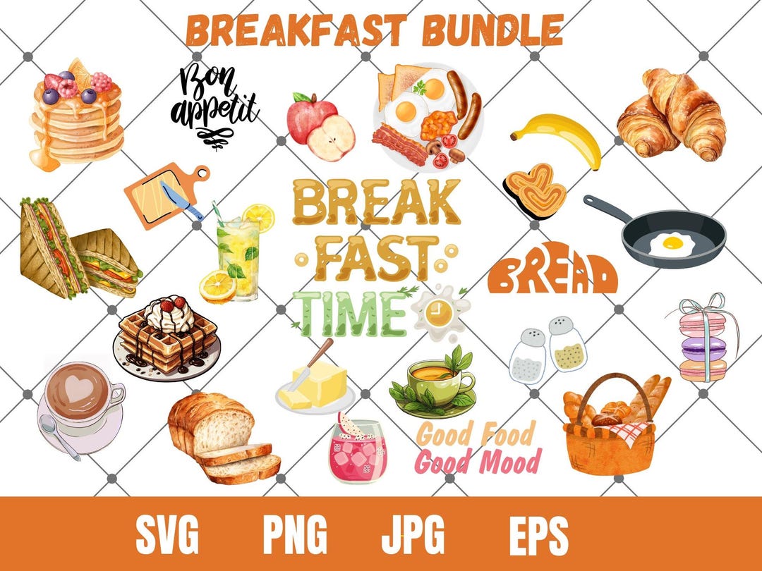 Breakfast SVG Bundle,breakfast Clipart,breakfast Png,brunch Clipart ...