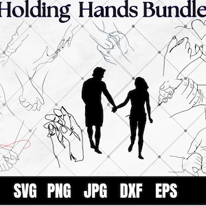 Händchen halten SVG, Pinky Halten, Liebe, SVG-Schnittdatei, Anpassen mit Ihrem eigenen Text, Namen und Daten hinzufügen, sofort-Download, Liebes-Hände-Design