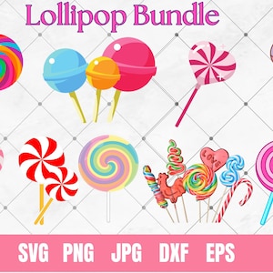 Pacote Candy Svg, Candy Party Svg, Candy Svg, Lollipop Svg, Sweets Svg, Candy Cane Svg, Arquivo de corte Lollipop, Download instantâneo