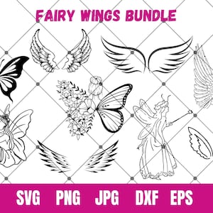 Fairy Wings Svg Bundle,Wings Clipart,Cosplay Fairy Wings,Magical Fairy Wings Silhouette ,Fairy Wing Clipart,Angel Wings Svg,Fantasy Wings