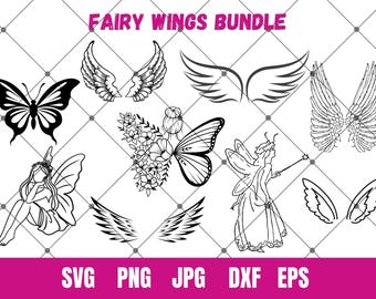 Feenflügel Bundle, Clipart, Cosplay Feenflügel, magische Feenflügel Silhouette, Feenflügel Clipart, Engelsflügel svg, Fantasy Flügel, Feenflügel