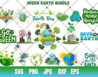 Green Earth Svg Bundle, Planet earth svg,EarthDay Clipart,Globe Clipart,Earth Sublimation, Save Planet Png,EarthDay Recycle Png, Sublimation