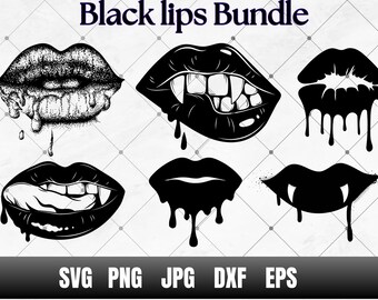 Dripping Vampire Lips SVG, Kiss Clipart, Cricut
