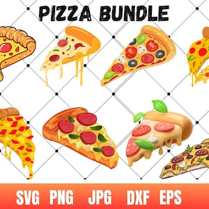 pizza svg bundle cricut cut file free commercial use pizza png bundle pizza clipart bundle pizza illustration jpeg jpg eps dxf