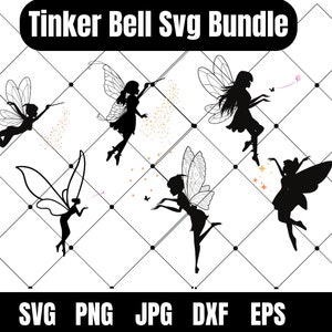 Paquete TinkerBell, Silueta, SVG, PNG, DXF