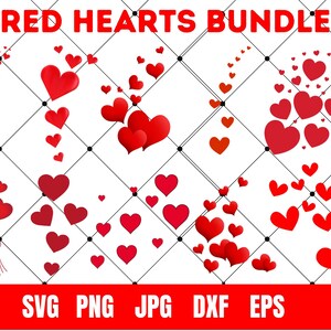 Red Heart SVG, Valentine&#39;s day svg, Red Hearts bundle, Love Svg, Heart svg, Instant Download , Lover Svg Bundle, Red Heart Png Bundle.