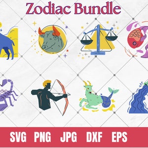 Pacchetto SVG segni zodiacali, pacchetto SVG oroscopo, segno zodiacale celeste SVG, costellazione zodiacale Svg, segni zodiacali Clipart Png, regalo oroscopo