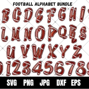 Footbal Alphabet SVG,football letters,Football Font SVG,Football Numbers Svg,Sports Font SVG,American Football,Varsity Font,Fonts for cricut