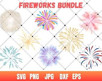 Fireworks Vector Bundle, Clipart Cut File (Digital File)