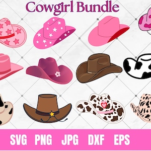 Cowgirl Hat SVG - Cappello da cowboy SVG, Western SVG, Cow Print SVG, Country Girl SVG, Western Shirt SVG, Cowboys SVG, Cow Boys PNG, DXF