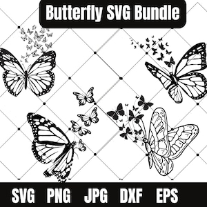 Butterfly SVG Bundle,Butterfly Silhouette,PNG,Vector,Commercial Use,Transparent Background,svg files,svg bundle,for cricut,butterflies