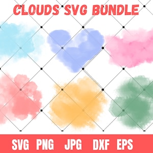 Clouds SVG, Clouds Cut Files, Cloud Silhouette, Cloud Cricut, Weather Cloud SVG, Weather Cut Files, Clouds Clipart, Cute Cloud SVG