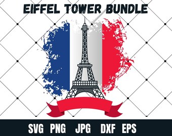 Eiffel Tower Paris Digital PNG SVG & Studio 3 File for Silhouette Brother Cricut Cutouts Decals Designs SVGs Cutout T-Shirt