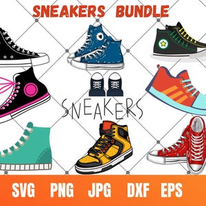 Sneaker Cut-Datei, Sneaker Clipart, Silhouette, Cricut, persönliche und kommerzielle Nutzung, Luft, INSTANT Download, DIGITALE Datei