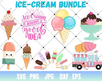 Ice Cream Clipart – Summer Desserts Graphics (Digital Download)