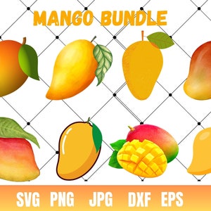 Mango Fruit SVG • Clip Art Cut File Silhouette dxf eps png jpg • Instant Digital Download