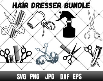 Hairdresser SVG Bundle / Cut Files / Commercial use / Cricut / Clip art / Barber Tools / Hairstylist SVG / Hair Hustler SVG