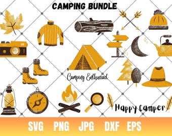 Camping SVG Bundle,Camp Life Svg,Campfire Svg,Camper Svg,Adventure Svg,Happy Camper Svg,CAMPING Clipart,Camping cut files, png,cricut files