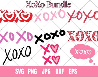 XOXO SVG Bundle, Trendy Love Shirt Design (Digital Download)