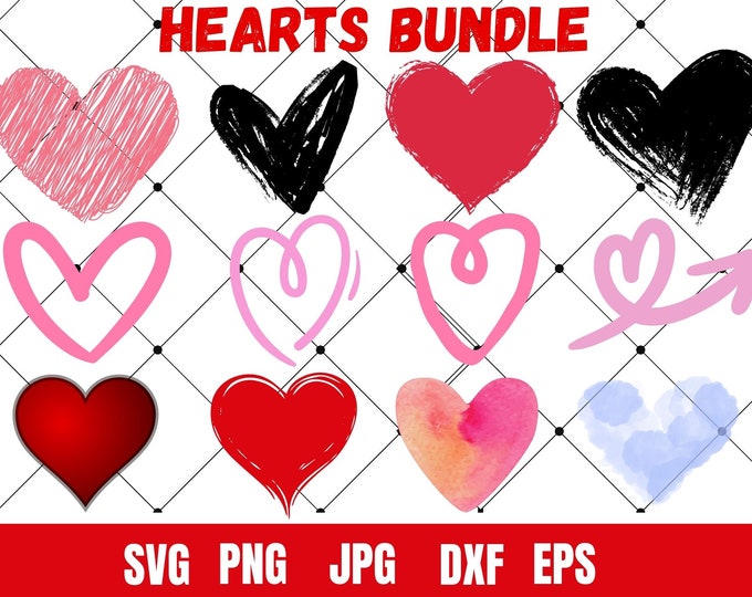 Paquete de Svg de corazón, 200 diseños de Svg de corazón, Svg de ...