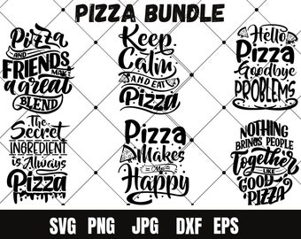 Pizza SVG Bundle, Funny Pizza Quotes, Food Clipart (Digital Download)