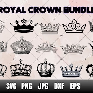 Royal Crown SVG File, King Crown SVG, Queen Crown SVG, Princess Tiara Svg, File For Cricut, For Silhouette, Cut File, Dxf, Png, Svg