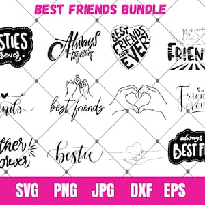 Beste Freunde SVG, Freundschaft Zitate svg, beste Freunde Clipart, Freunde Shirt svg, Besties svg, Freunde svg, Freundschaftstag, Freunde für immer svg