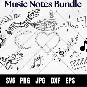 Music Notes SVG Musical Notes Clipart Music Lover Svg Files for Cricut Digital Download Cricut SIlhouette Cut File Musician Svg Music Sheets