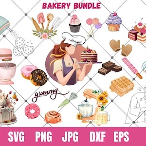 Baking SVG Bundle for cricut,Bakery svg,Baking png, Baking clipart, Baker svg, kitchen svg bundle, apron svg,Baking utilities svg png bundle