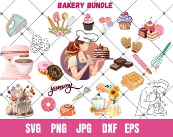 Baking SVG Bundle for cricut,Bakery svg,Baking png, Baking clipart, Baker svg, kitchen svg bundle, apron svg,Baking utilities svg png bundle