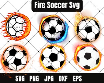 Fire Soccer Ball SVG Bundle, Sport Team Vector Clip Art (Digital Download)