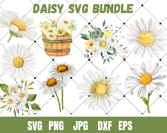 Daisy SVG Bundle, Floral Cut Files (Digital Download)
