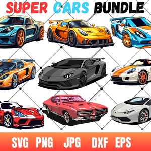 Sports car svg / Super Car svg /Racing Car svg / silhouette / eps / dxf / png / stencil / vinyl, cut file / circuit / vector