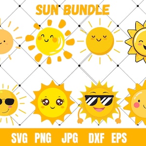 Sun SVG, Sun Cut File, Sun Clipart, Sunshine Svg, Summer Svg, Digital Download, Cricut, Silhouette, Glowforge