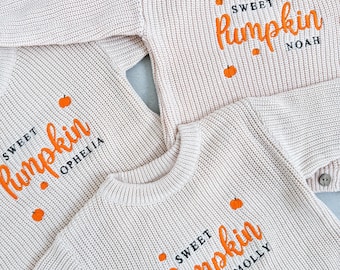 Jersey de calabaza bordado personalizado: Conjunto de Halloween para niños