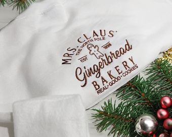 Mrs Claus Gingerbread Christmas Embroidered Sweatshirt, Christmas Sweatshirt, Funny Christmas, Xmas Gift, Womens Sweater, Retro Christmas