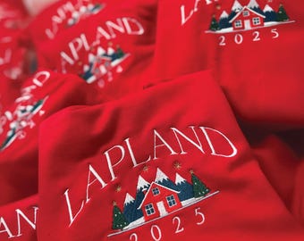 Sudadera navideña unisex con bordado de Laponia 2025.