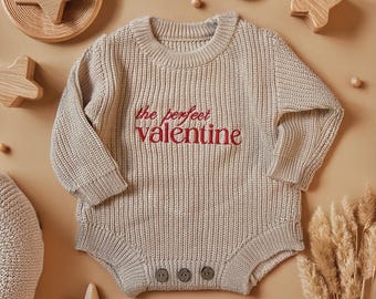 Pelele de bebé personalizado de San Valentín: bordado para el primer día de San Valentín