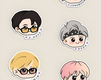 Adorable BTS Stickers Vibrant K-Pop Idol Decals Ideal for Scrapbooking Decorating bts Fan Gift