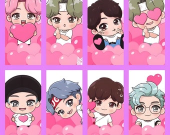 KPop BTS Stickers Cute Tiny Tans Chibi Decals for All Decor Stationery Scrapbooking Great Gift for Army