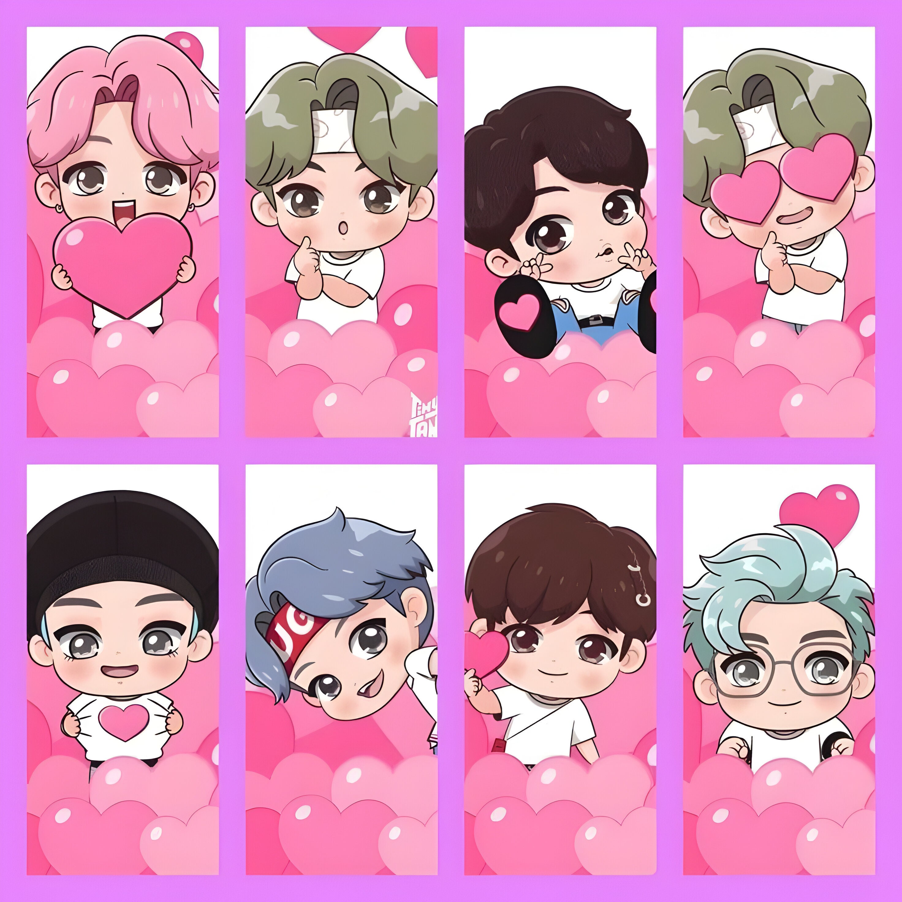 Bts Chibi Tiny Tans Printable Stickers - Etsy