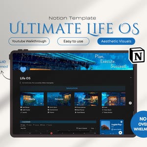 Notion Template Ultimate Life Planner, digital planner, Notion Aesthetic planner productivity planner, personal all in one notion planner