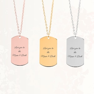 Handwritten Engraved Dog Tag Necklace: Personalized Keepsake Gift