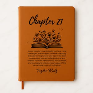 Personalized 21st Birthday Vegan Leather Journal: Chapter 21 Gift