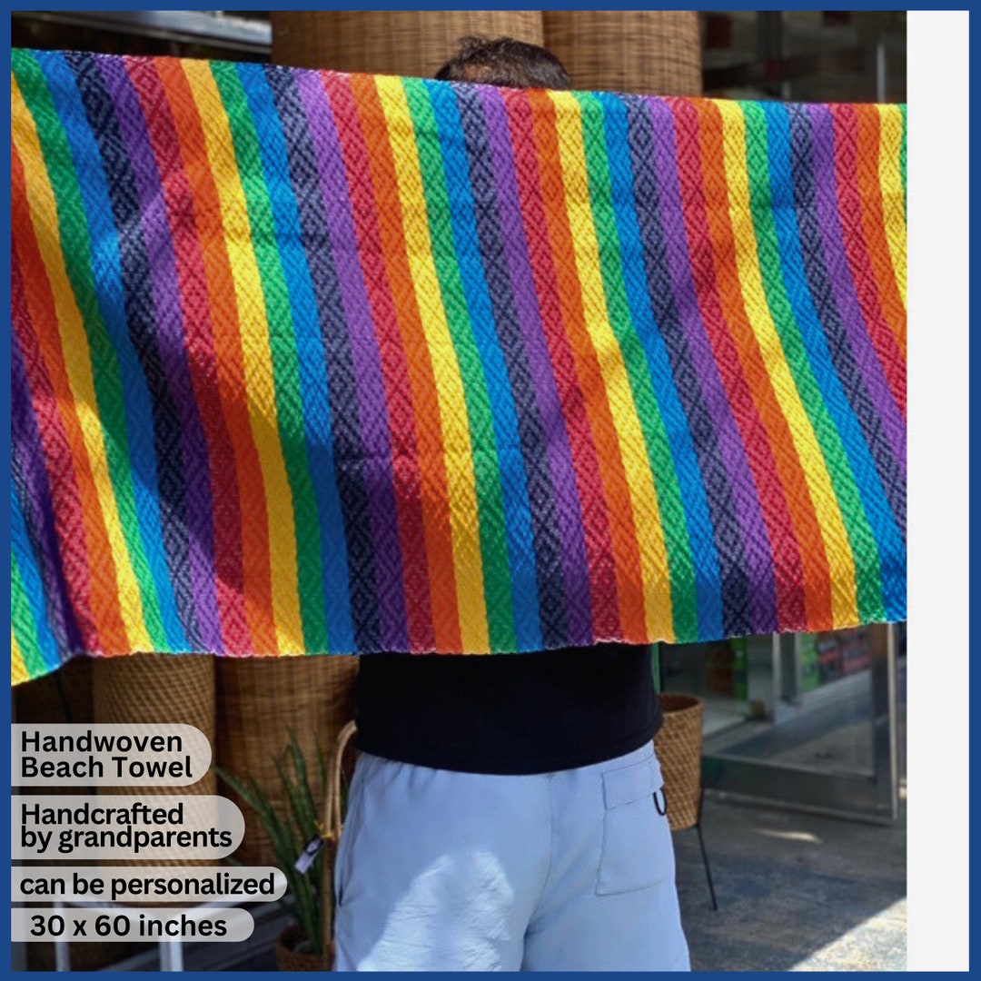 Personalized Rainbow Towel Pride Towel Beach Rainbow Towel Etsy