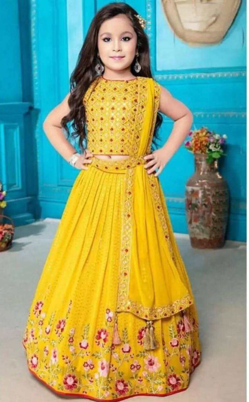 Kid's Wedding Lehenga Choli Kids Latest Party Wear Designer Dresses