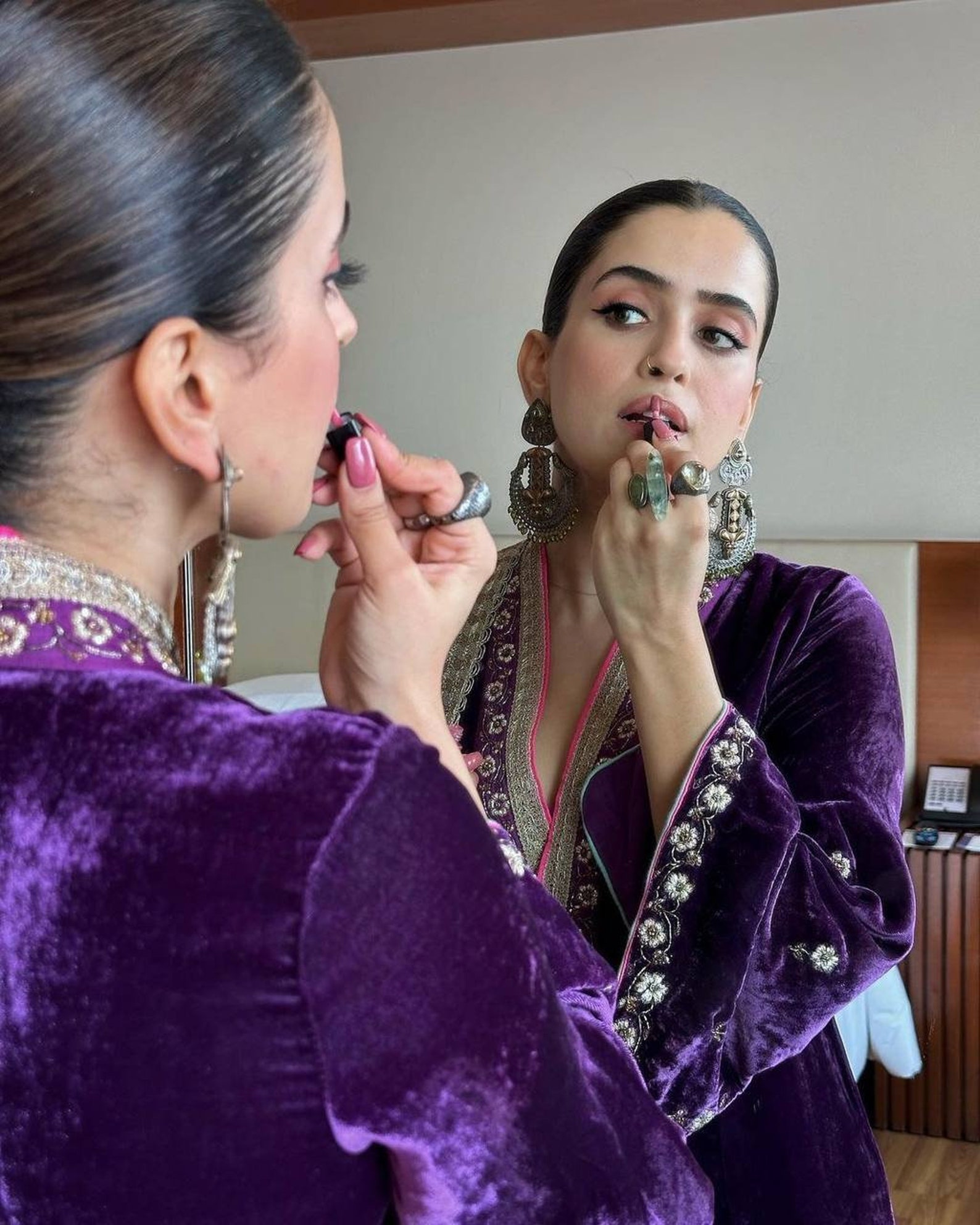 Purple Designer Pakistani Velvet Suits Women Ready Made Kurta Etsy