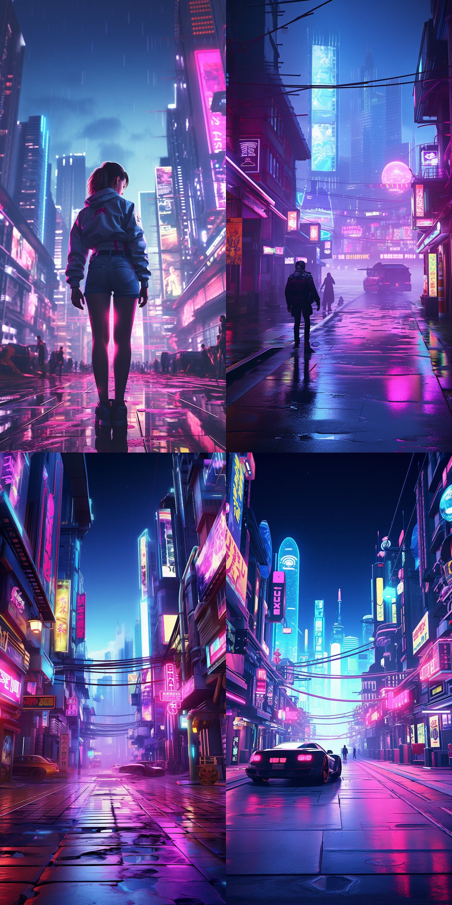 Cyberpunk Pink And Purple Neon City (1920x1080) : r/wallpaper