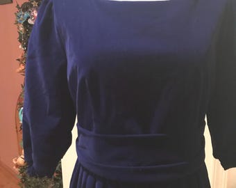 Blue Velvet Dress